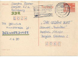 Germany (DDR)  1986 Postkarte  (o) Mi.P86 II  "Neubrandenburg 05.06.90 -Bergisch Gladbach"  See Scans - Postkarten - Gebraucht