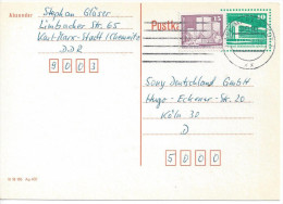 Germany (DDR)  1990 Postkarte  (o) Mi.P89  "Karl-Marx-Stadt 14.03.90 - Koln"  See Scans - Postkarten - Gebraucht