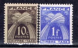 F+ Frankreich 1943 1946 Mi 70 84 Mnh Portomarken: Ähren - 1859-1959.. Ungebraucht