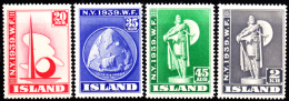 Iceland Scott 213-6 MH New York World Fair Issue - Unused Stamps