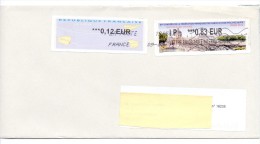 France ATM Vignette LISA Institut De France 2014 Sur Lettre Circulée Vers Belgique - 2010-... Illustrated Franking Labels