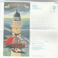 GB  AEROGRAMME Illus  SKERRYVORE LIGHTHOUSE And HELICOPTER  Postal Stationery Stamps Aviation Cover - Fari