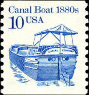 1987 USA Transportation Coil Stamp Canal Boat Sc#2257  History Ship River Post - Rollenmarken