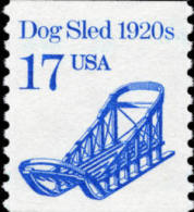 1986 USA Transportation Coil Stamp Dog Sled Sc#2135 History Car Snow Arctic Post - Rollenmarken