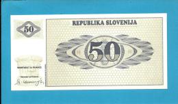 SLOVENIA - 50 TOLARJEV - 1990 - Pick 5 -  UNC. - Prefix AB - Republika Slovenija - 2 Scans - Slowenien