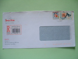 Slokakia 2001 Registered Cover From Vysoka Pri Morave - Arms Warrior Shield - Stamp On Stamp Postman - Cartas & Documentos