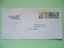 Slokakia 1995 Registered Cover To Czech Rep. - Ship - Flowers European Nature Conservation - Covers & Documents