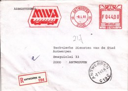 België, Miva, Antwerpen, Reco-brief (5549) - Tranvie