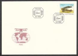 Czech Rep. / First Day Cover (1996/19 B) Praha: Czechoslovak Historic Aircraft - Aero A11 (1925), Logo "Aero" - Geography