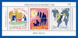 SWEDEN 1985  INTERNATIONAL YOUTH YEAR  M.S.  U.M.  FACIT BL11 - Blocks & Kleinbögen