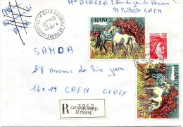 Lettre Recommandée - 1979 - 2 Timbres Yves Brayer (chevaux) N° 2026 - Gebruikt