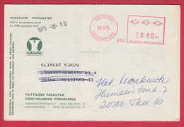 177616 /  MACHINE STAMP HELSINKI 25.9.1975 - 0.40 P. - PAINOTUOTE TRYCKALSTER Entrepreneurs INSURANCE Finland Finlande - Briefe U. Dokumente