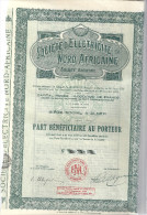 SOCIETE D'ELECTRICITE NORD-AFRICAINE S.A. -1930 N° 007,798 - Elettricità & Gas