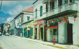 Colorful Street Scene In St. Thomas, Virgin Islands.  Postmark: Charlotte Amalie.    S-2084 - Virgin Islands, US