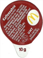 McDONALD´S * FAST FOOD RESTAURANT * McCAFE * COFFEE CREAM * SUGAR * MILK TOP * MILK LID * Mc Kaffeesahne 2014 * Germany - Milchdeckel - Kaffeerahmdeckel