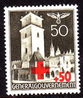 POLAND 1940  Red Cross Fi 54 Mint Hinged - Gouvernement Général