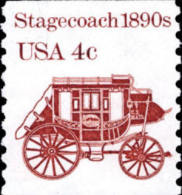 1982 USA Transportation Coil Stamp Stagecoach Sc#1898a History Horse Post - Roulettes