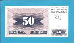 BOSNIA & HERZEGOVINA - 50 DINARA - 1992 - Pick 12 - UNC. -  Prefix HE - Narodna Banka Bosne I Hercegovine - Bosnie-Herzegovine