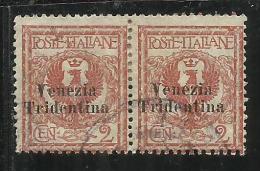 TRENTINO ALTO ADIGE 1918 SOPRASTAMPATO D´ITALIA ITALY OVERPRINTED CENT. 2 C USATO USED OBLITERE´ - Trentino