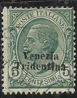 TRENTINO ALTO ADIGE 1918 SOPRASTAMPATO D´ITALIA ITALY OVERPRINTED CENT. 5 C USATO - Trentino