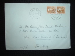 LETTRE POUR LA FRANCE TP 50 X2 OBL.23 7 62 SMESTAD - Storia Postale