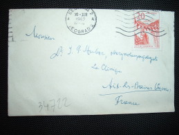 LETTRE POUR LA FRANCE TP 20 OBL.MEC.30 XII 1962 BEOGRAD 2 - Covers & Documents