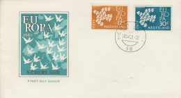 Enveloppe  1er   Jour    PAYS  BAS    Paire   EUROPA    1961 - 1961