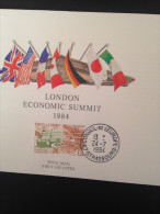 LONDRES LONDON ECONOMIC SUMMIT 5.6.1984 STRASBOURG 24.7. 84 CONSEIL EUROPE TIRAGE LIMITE - Covers & Documents
