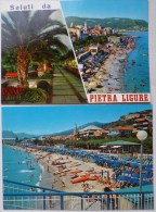 Cp LOT 2X  PIETRA LIGURE Bonjour Souvenir SALUTI DA  LA SPIAGGIA NOTTUNO PASSEGGIATA - Collezioni E Lotti