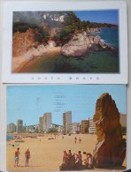 CP LOT 2X ESPAGNE PLAYA DE ARO COSTA BRAVA SOUVENIR MULTI VUES VOYAGE TIMBRES - Collections & Lots