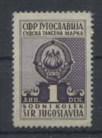 Yugoslavia1980.  Judical Stamp, Court, Administrative Stamp - Revenue, Tax Stamp, Coat Of Arm  1d, MNH - Service