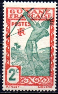 FRENCH GUIANA 1929 Carib Archer - 2c - Green And Red MH - Gebraucht