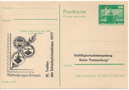 Germany (DDR)  1977  (*) Mi.PP16  "DDR-Schachmeisterschaften"  See Scans - Private Postcards - Mint