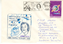 Romania , 1985 , Space , M.Teohari  - The First  Woman Astronomer In Romania , Special Cancell. - Otros & Sin Clasificación