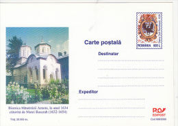 23895- ARNOTA MONASTERY'S CHURCH, POSTCARD STATIONERY, 2000, ROMANIA - Informatique