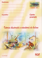 23898- WHALE HUNTING ILLUSTRATED HISTORY, POSTCARD STATIONERY, 2002, ROMANIA - Baleines