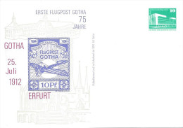 Germany (DDR)  1987  (*) Mi.PP18  "75 Jahre Flugpost Gotha "  See Scans - Privatpostkarten - Ungebraucht