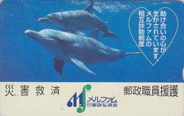 RARE Carte Prépayée Japon - DAUPHIN & Son Petit - DOLPHIN Japan Prepaid Card - DELFIN Karte - BE Fumi 578 - Dauphins