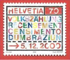 SVIZZERA MNH - 2000 - Censimento 2000 - 0,70 Fr. - Michel CH 1730 - Ungebraucht