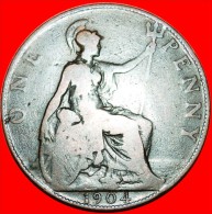 * MISTRESS OF SEAS: UNITED KINGDOM  PENNY 1904! EDWARD VII (1902-1910) GREAT BRITAIN LOW START NO RESERVE! GREAT BRI - D. 1 Penny