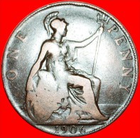 * MISTRESS OF SEAS: UNITED KINGDOM PENNY 1906! EDWARD VII (1902-1910) GREAT BRITAIN LOW START NO RESERVE! - D. 1 Penny