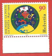 SVIZZERA MNH - 1999 - 150° Anniversario Delle Poste - 0,90 Fr. - Michel CH 1672 - Ungebraucht