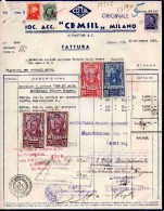 MILANO30-9-1943-DITTA CEMSIL-INTERESSANTI VALORI FISCALI - Fiscale Zegels