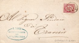 1875 LETTERA CON ANNULLO SPILIMBERGO PORDENONE - Revenue Stamps