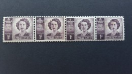 Australia 1948 King George VI  SG 222b 1d Princess Coil Strip  MNH - Ongebruikt