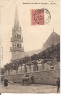 PLOUDALMEZEAU  L'EGLISE CPA ANIMEE - Ploudalmézeau