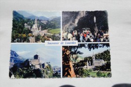 France Souvenir De Lourdes Multi View Stamp 1963  A 33 - Lourdes