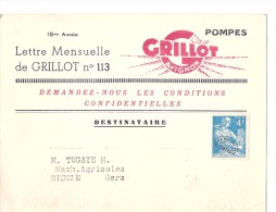 Etablissement GRILLOT Lettre Mensuelle Pompe Provençale AVIGNON Matériel Agricole TTB - Cultures