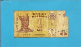 MOLDOVA - 1 LEU - 1994 - Pick 8 - Serie A.0018 - Republica - Moldawien (Moldau)