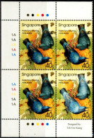 BIRDS-ASIAN FAIRY BLUEBIRD-PLATE BLOCK-SINGAPORE-2002-MNH-B3-197 - Specht- & Bartvögel